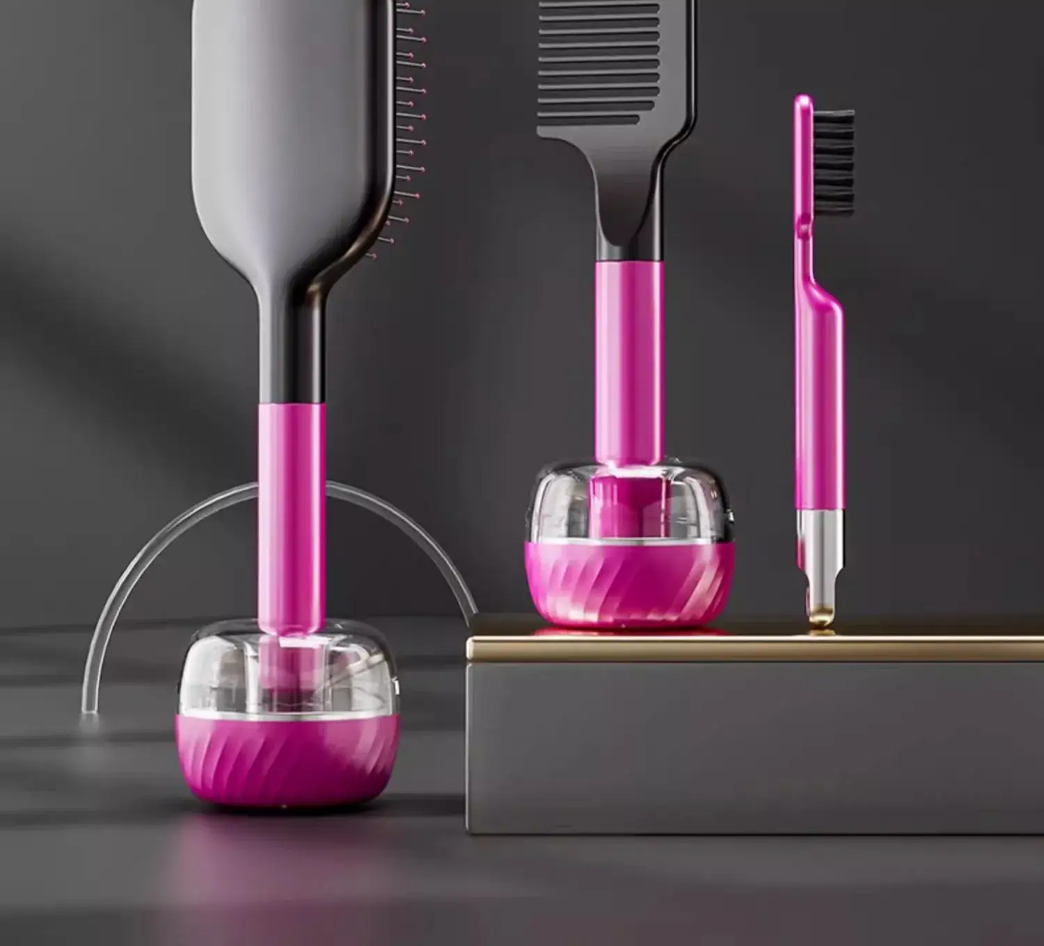 High-End Pink Hair Brush Set for Couples — feature 18
