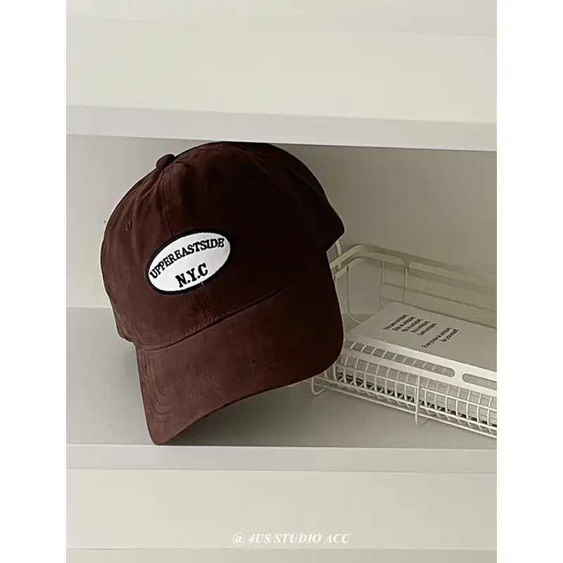 Women Black Embroidered Peak Cap Korean Style