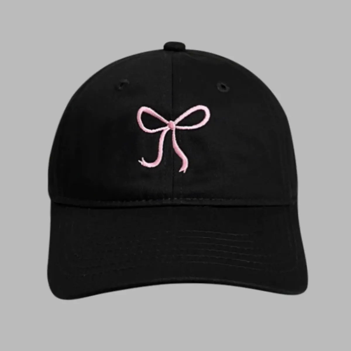 Black Bow Embroidered Baseball Cap - Image 6