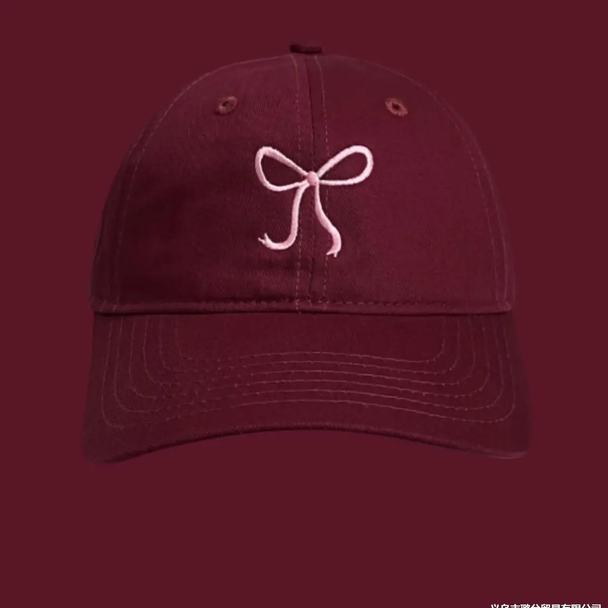 Black Bow Embroidered Baseball Cap - Image 7