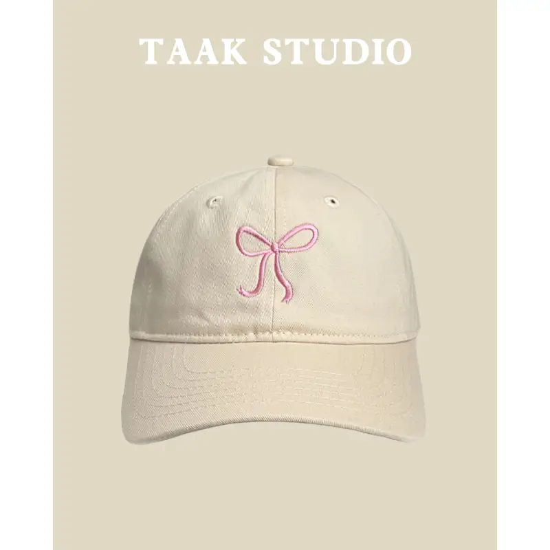 Black Bow Embroidered Baseball Cap - Image 3