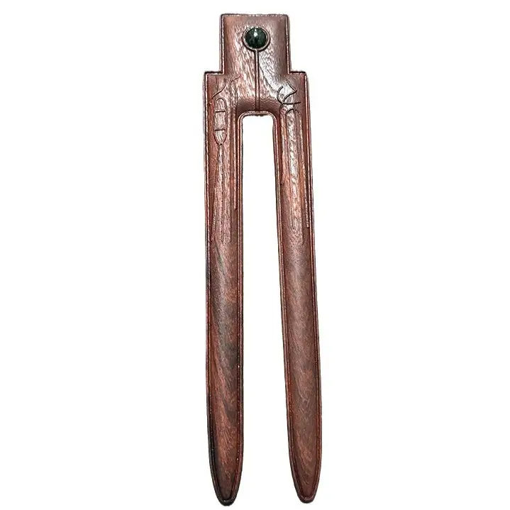 New Red Sandalwood Dragon Wings Hairpin Antique Creative Wooden Hairpin - Image 7