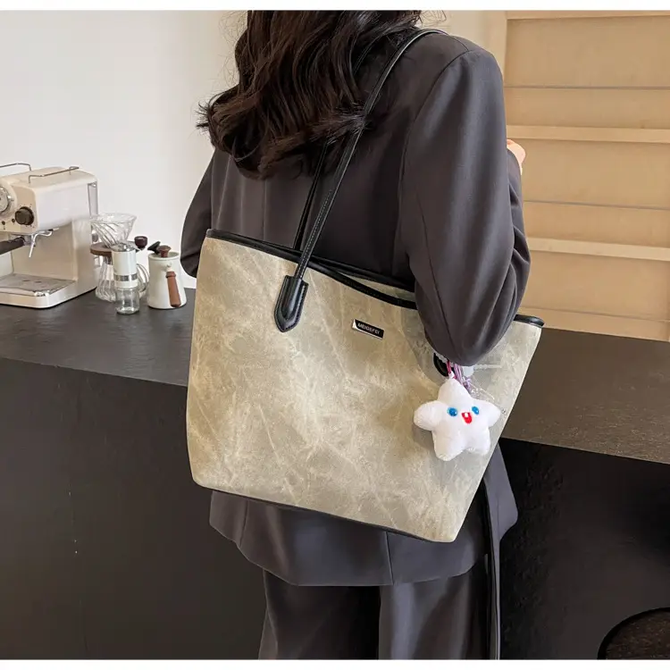 Women's Cross-Border Tan Shoulder Bag with Cute Charm — feature 11
