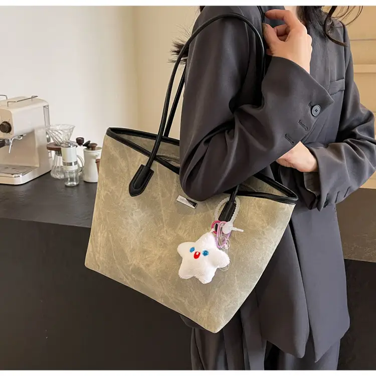 Women's Cross-Border Tan Shoulder Bag with Cute Charm — feature 13