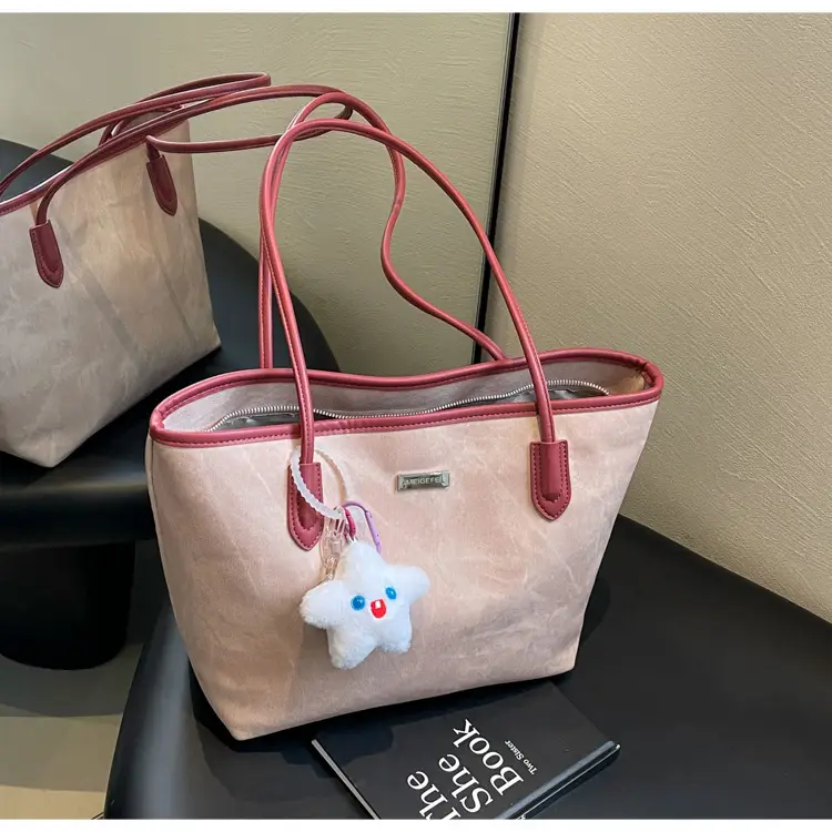 Women's Cross-Border Tan Shoulder Bag with Cute Charm — feature 19