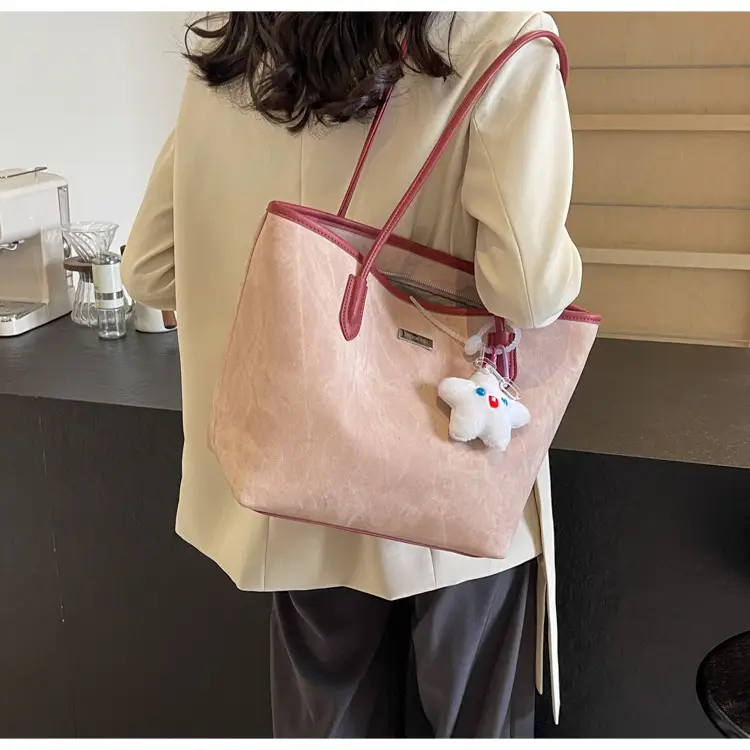 Women's Cross-Border Tan Shoulder Bag with Cute Charm — feature 8