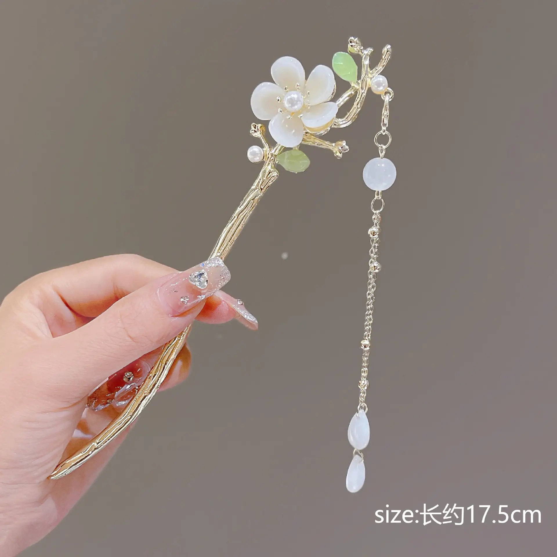 Lily Flower Tassel Hairpin Women Ancient Style New Chinese Style Chopsticks Metal Plate Hairpin Hanfu Headdress - Image 2