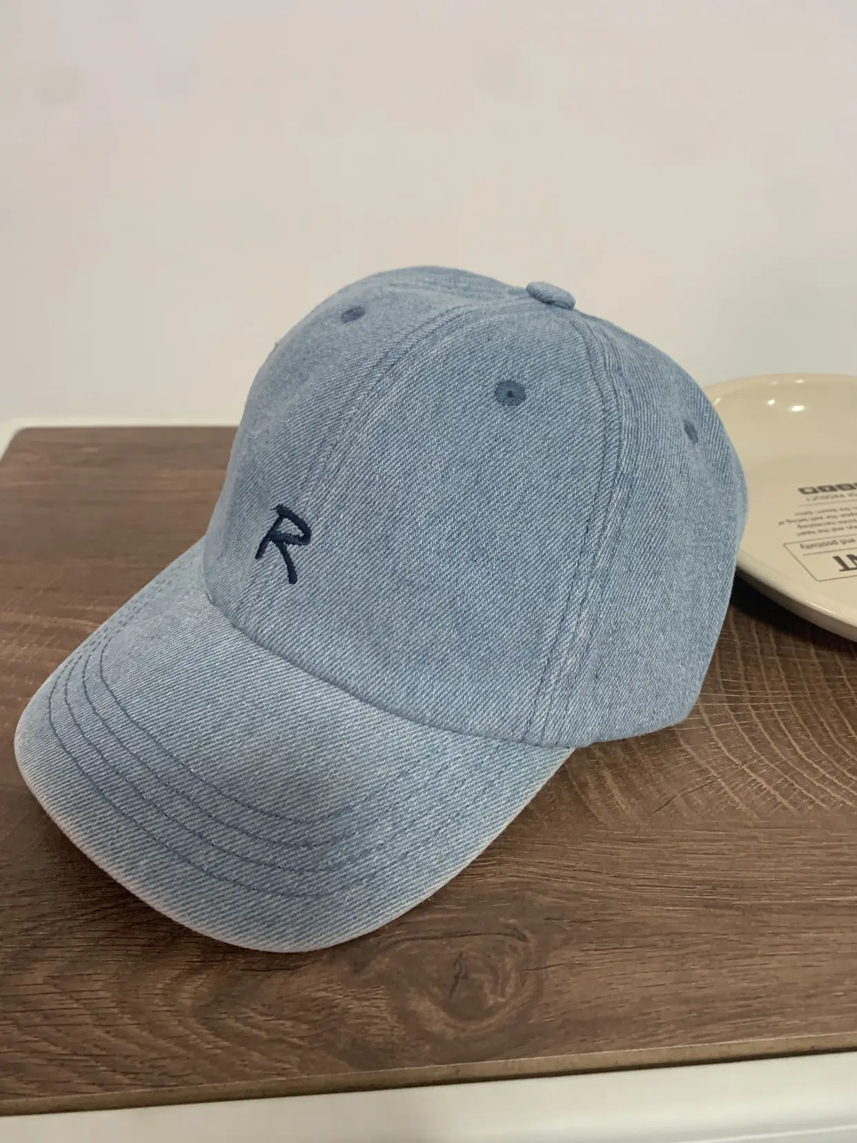 2026 Unisex Denim Baseball Cap with R Embroidery — feature 5