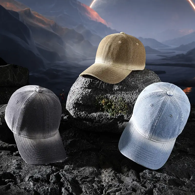 Korean Style Soft Top Peaked Cap Gradient Denim 2025 - Image 8