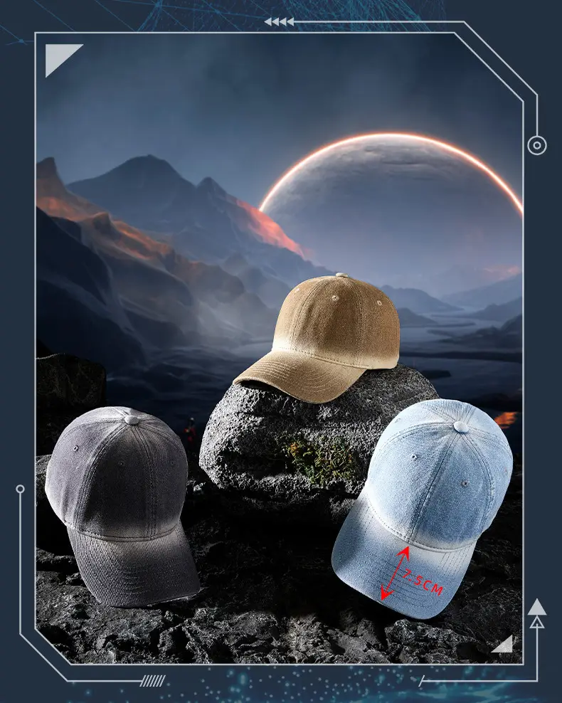 Korean Style Soft Top Peaked Cap Gradient Denim 2025 — feature 15
