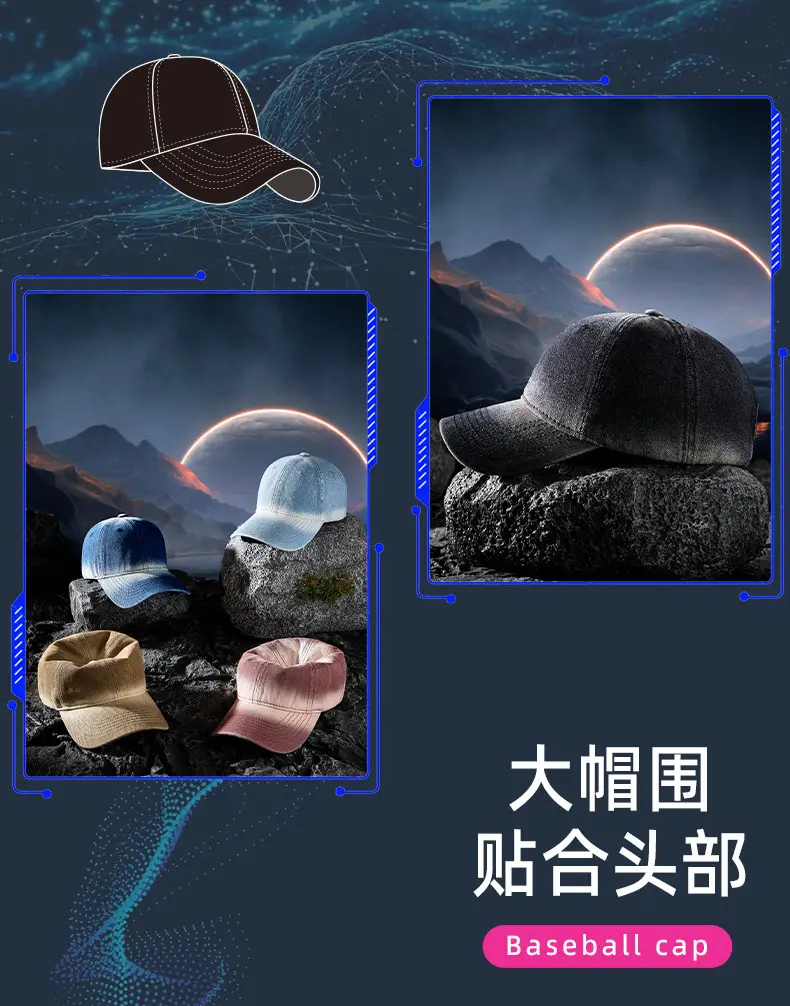 Korean Style Soft Top Peaked Cap Gradient Denim 2025 — feature 16
