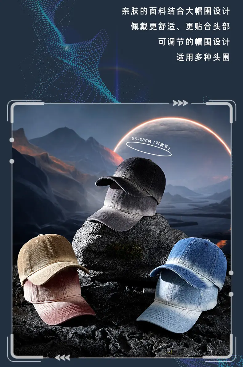 Korean Style Soft Top Peaked Cap Gradient Denim 2025 — feature 17