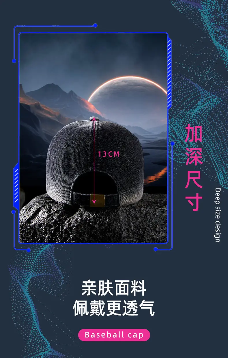 Korean Style Soft Top Peaked Cap Gradient Denim 2025 — feature 18
