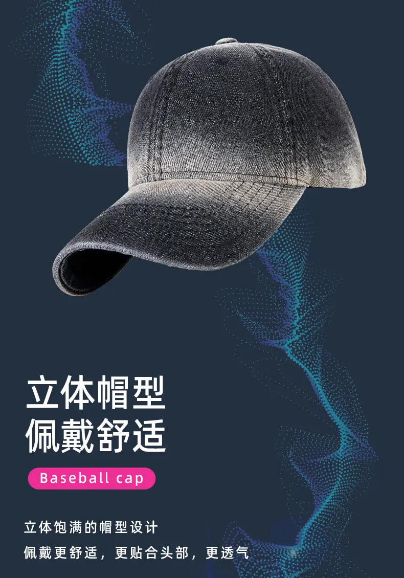 Korean Style Soft Top Peaked Cap Gradient Denim 2025 — feature 19