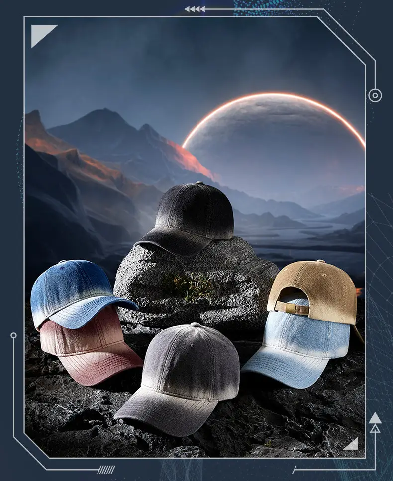 Korean Style Soft Top Peaked Cap Gradient Denim 2025 — feature 20