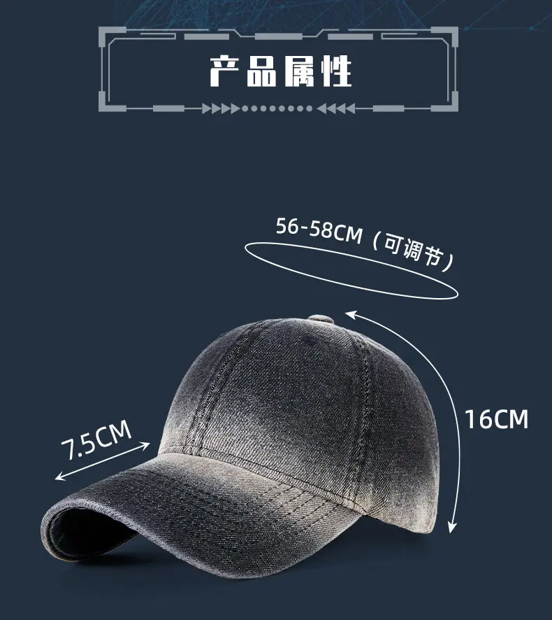 Korean Style Soft Top Peaked Cap Gradient Denim 2025 — feature 22