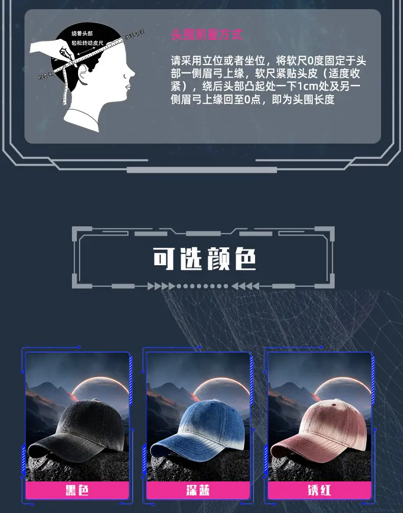 Korean Style Soft Top Peaked Cap Gradient Denim 2025 — feature 24