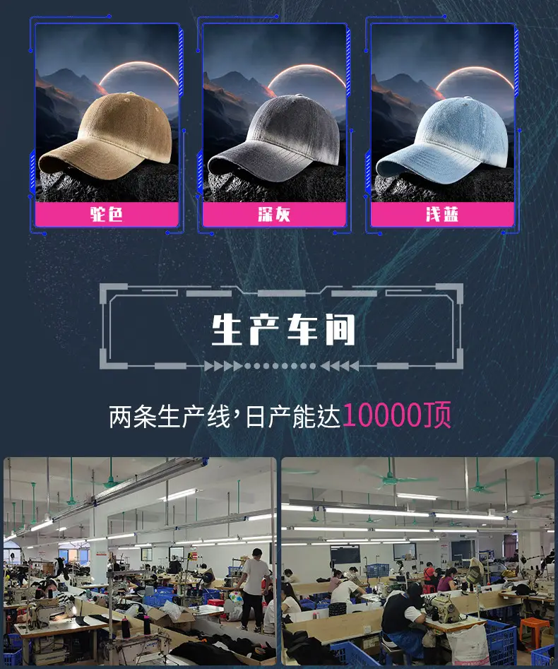 Korean Style Soft Top Peaked Cap Gradient Denim 2025 — feature 25