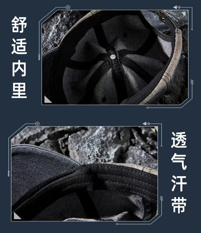 Korean Style Soft Top Peaked Cap Gradient Denim 2025 — feature 30