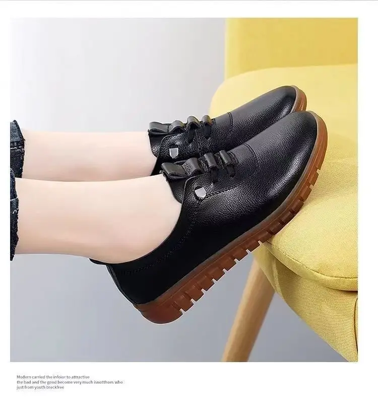 Women's White Rubber Sole Flat Shoes 2024 Spring — feature 7