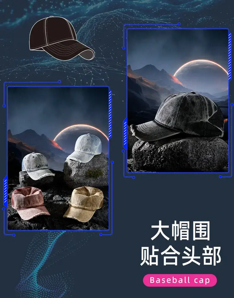 2025 Denim Baseball Cap Retro Distressed Spring Summer — feature 16