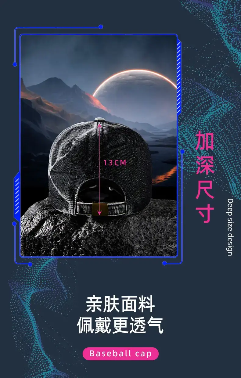 2025 Denim Baseball Cap Retro Distressed Spring Summer — feature 18