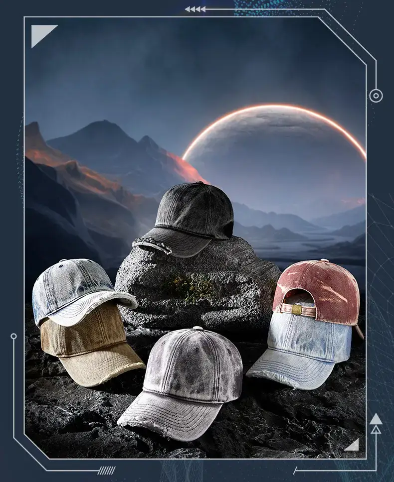 2025 Denim Baseball Cap Retro Distressed Spring Summer — feature 20