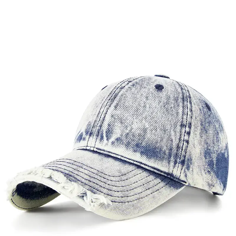 2025 Denim Baseball Cap Retro Distressed Spring Summer - Image 3