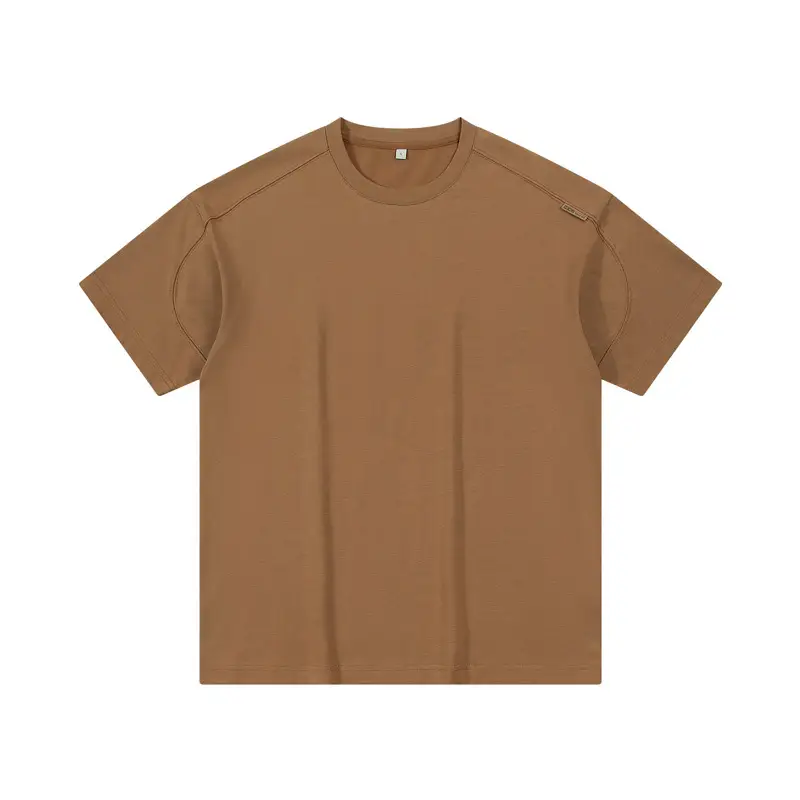 Dengjue Men's 230G Cotton Short Sleeve T-Shirt Olive Black - Image 2