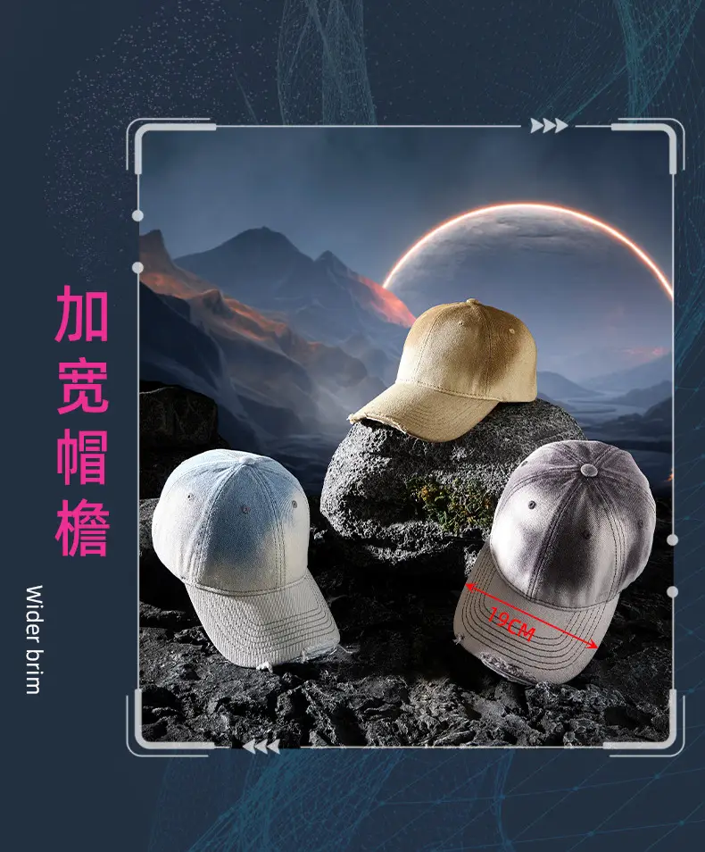 2025 New Gradient Ripped Denim Baseball Cap — feature 21