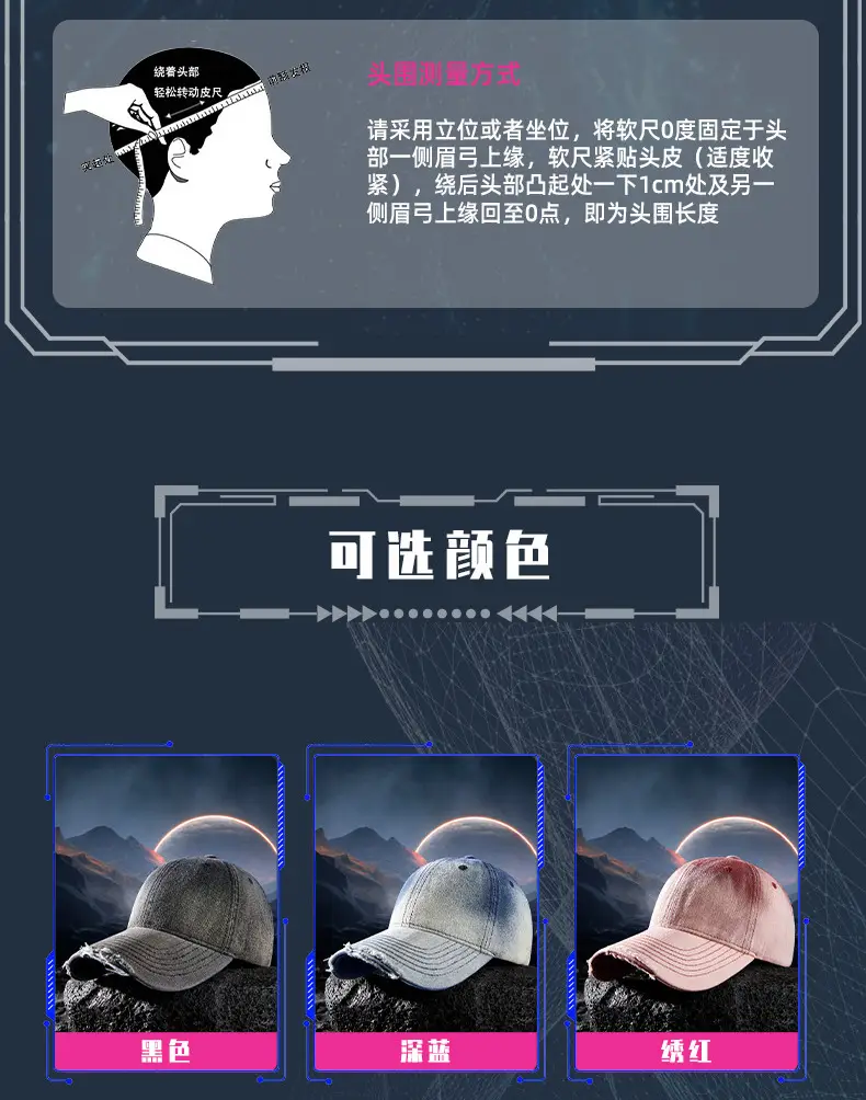 2025 New Gradient Ripped Denim Baseball Cap — feature 24