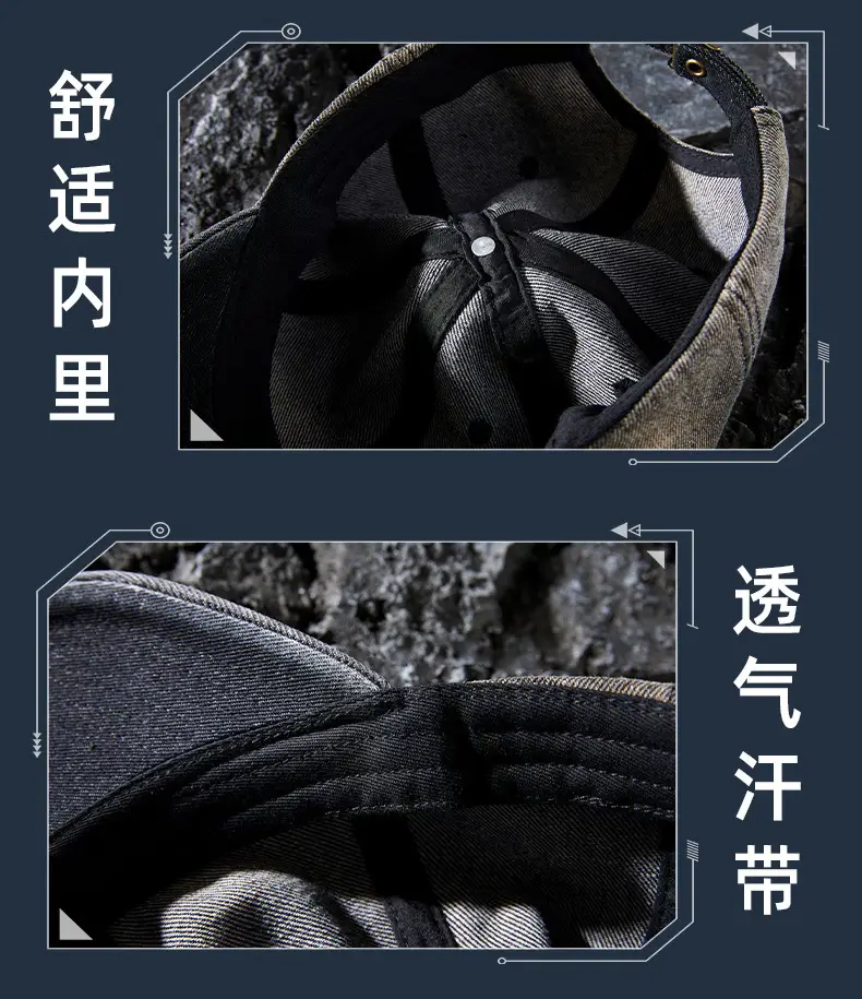 2025 New Gradient Ripped Denim Baseball Cap — feature 30