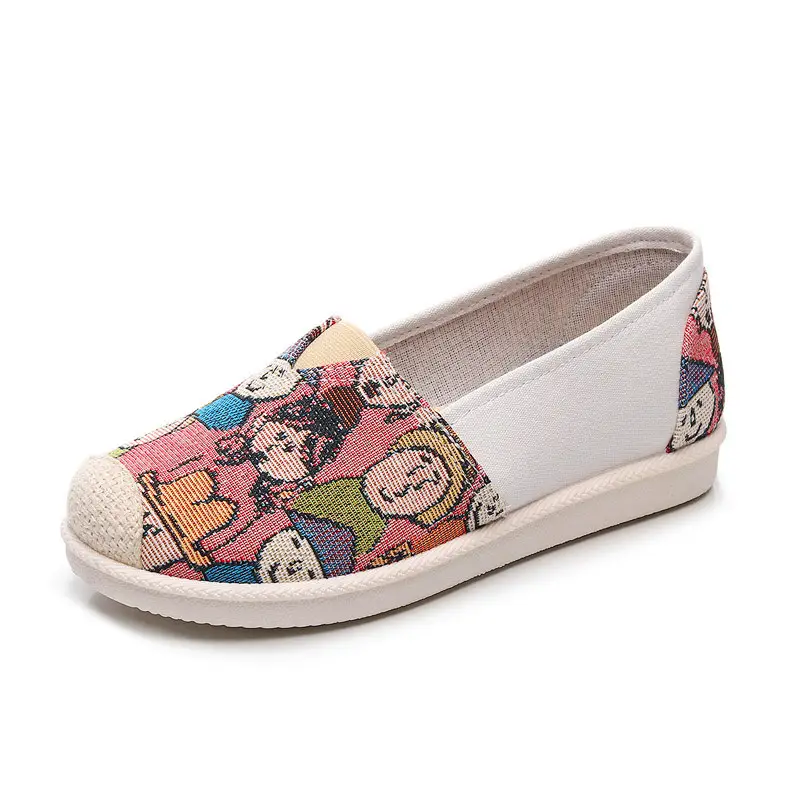 Spring New Style Old Beijing Cloth Shoes for Women, Non-Slip Soft Soles, Trendy Korean Style Versatile Canvas Shoes, Slip-On Fisherman Shoes
