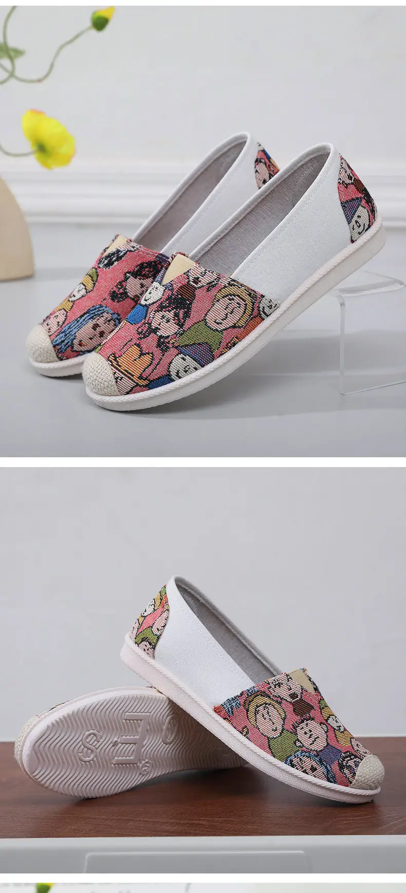 Spring New Style Old Beijing Cloth Shoes for Women, Non-Slip Soft Soles, Trendy Korean Style Versatile Canvas Shoes, Slip-On Fisherman Shoes — feature 7