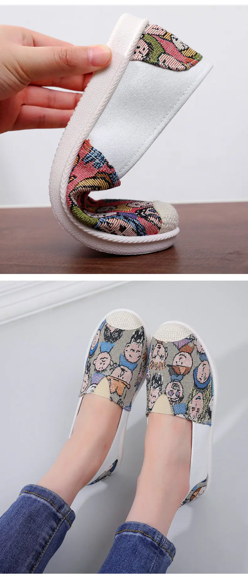 Spring New Style Old Beijing Cloth Shoes for Women, Non-Slip Soft Soles, Trendy Korean Style Versatile Canvas Shoes, Slip-On Fisherman Shoes — feature 9
