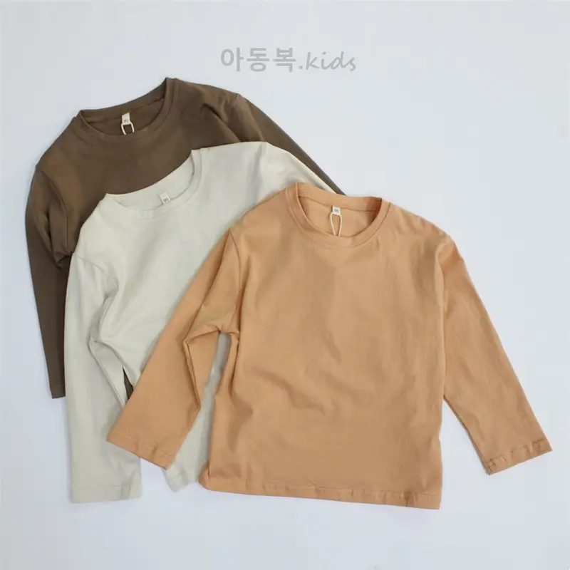 Brown Long Sleeve Kids T-Shirt for Girls