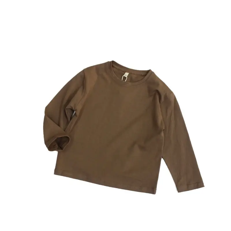 Brown Long Sleeve Kids T-Shirt for Girls