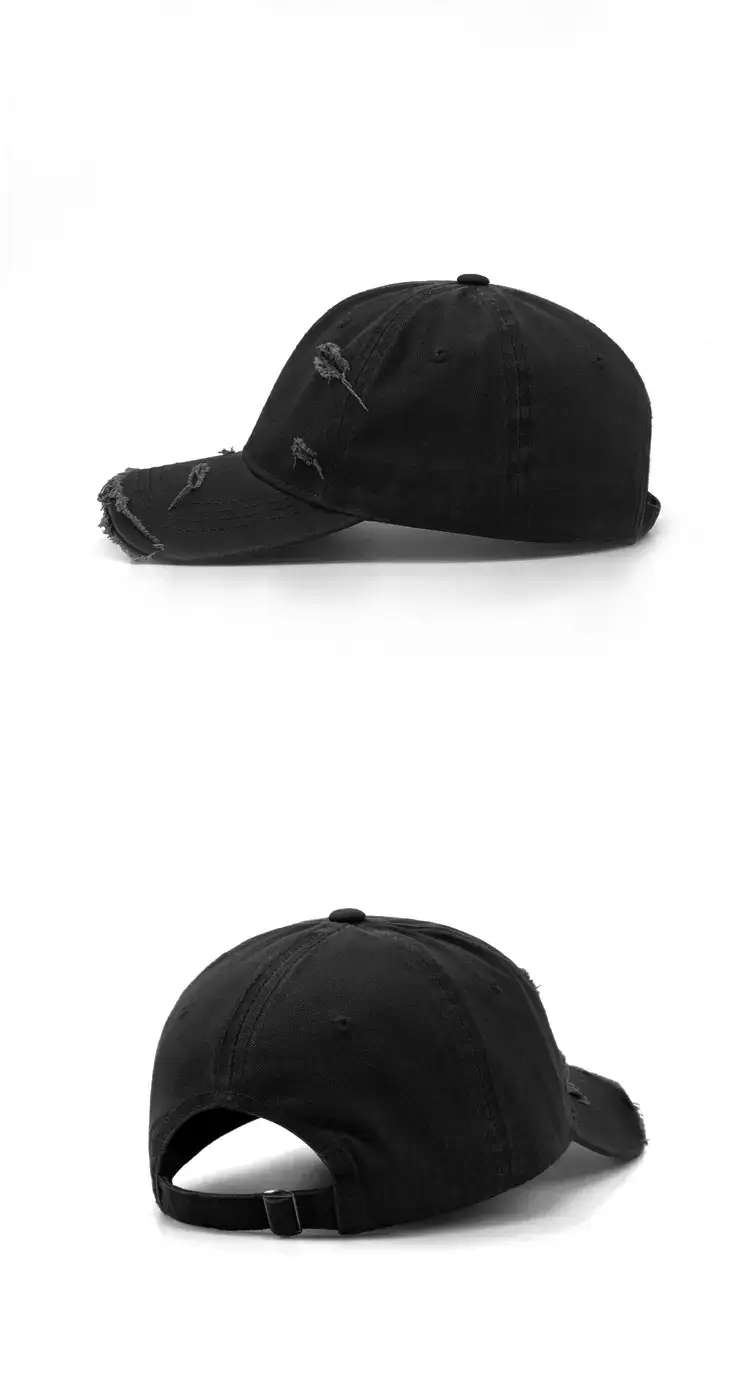 Women Men Casual Ripped Cap Red — feature 12