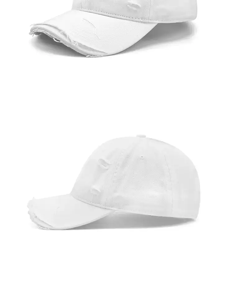 Women Men Casual Ripped Cap Red — feature 7