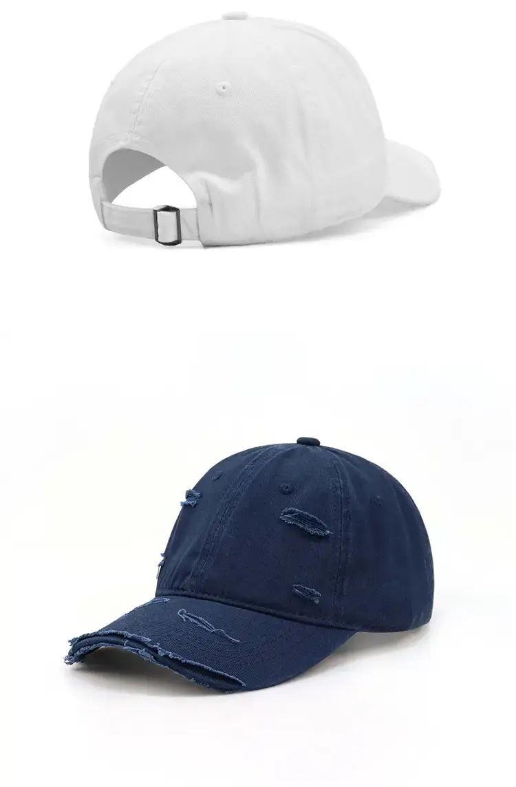 Women Men Casual Ripped Cap Red — feature 8