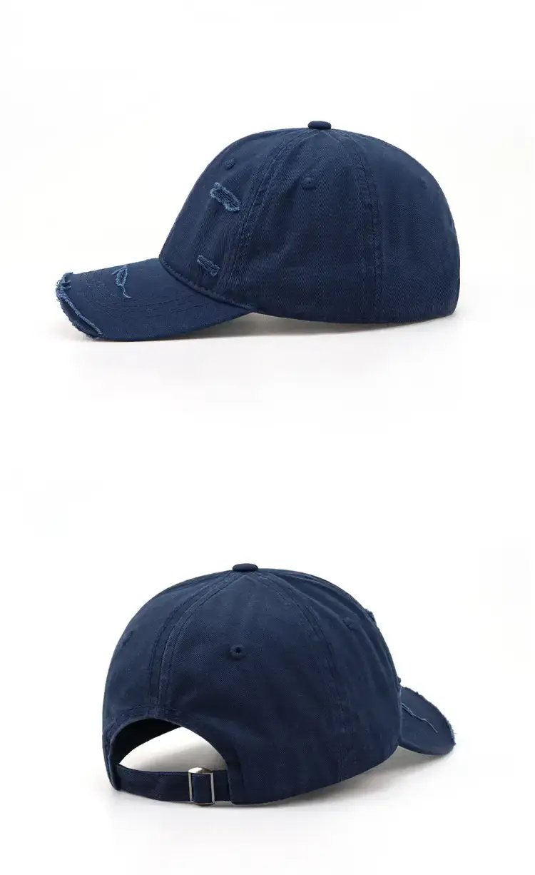 Women Men Casual Ripped Cap Red — feature 9