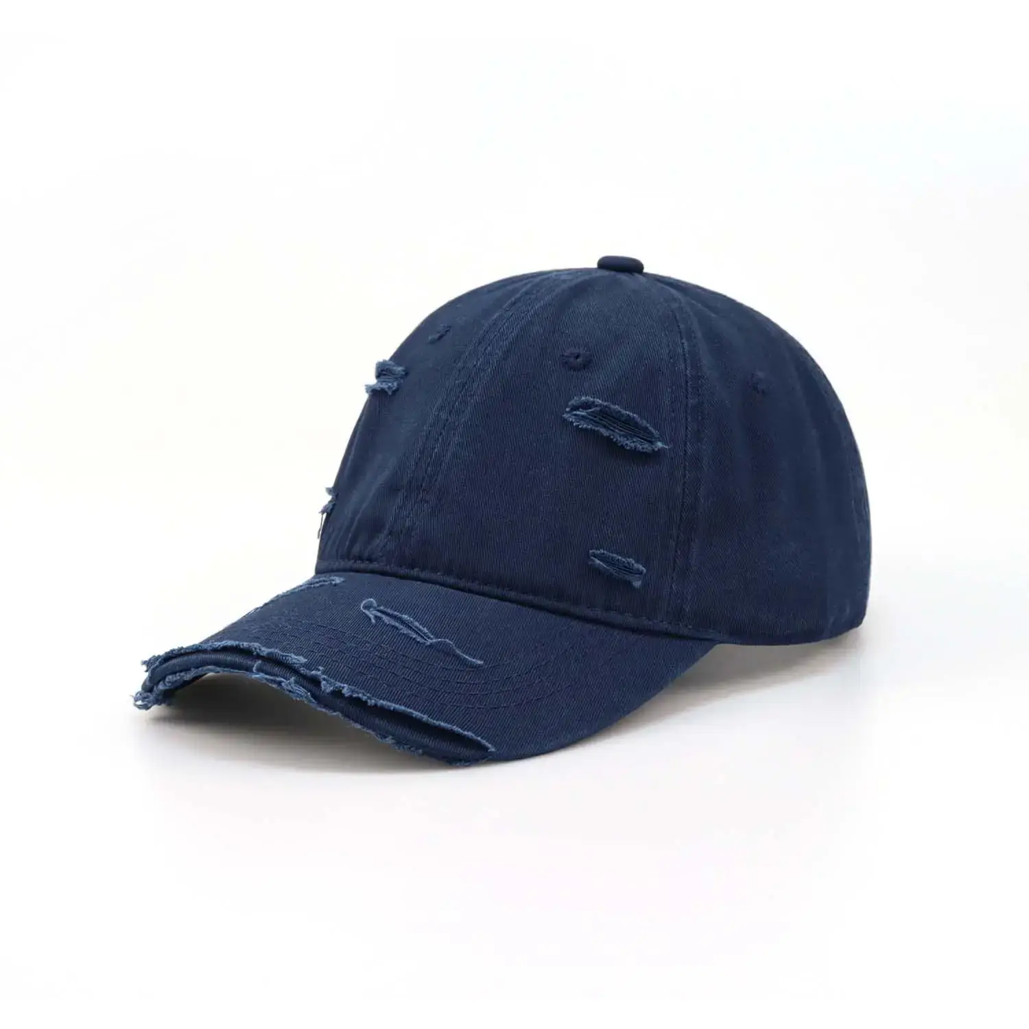Women Men Casual Ripped Cap Red - Image 2