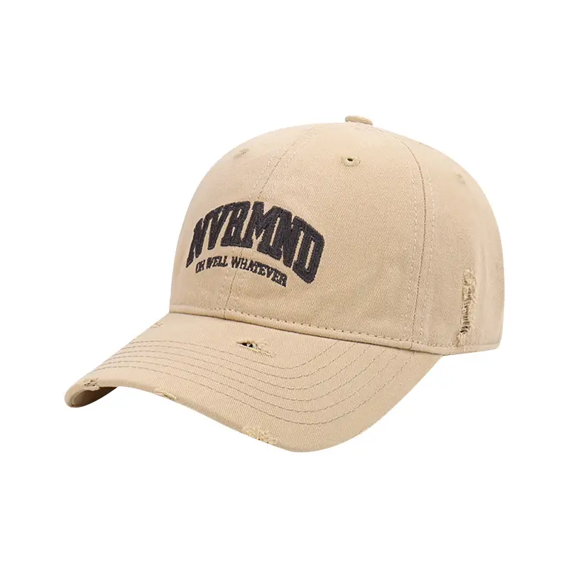 Women Ripped Embroidered Baseball Cap Grey Sun Proof - Image 12