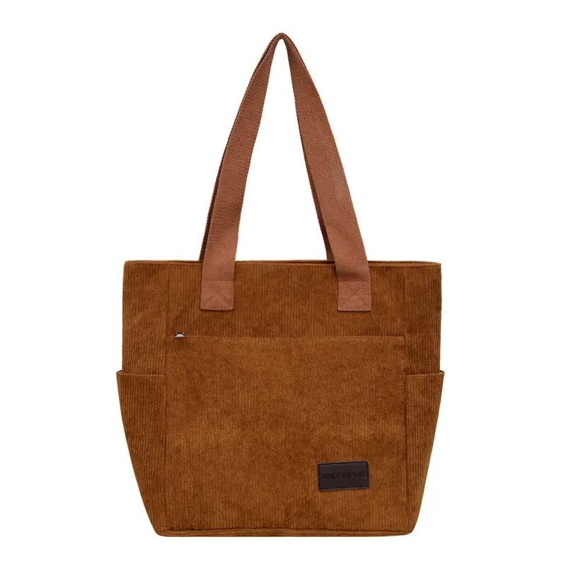 2024 Canvas Shoulder Bag Korean Style Corduroy Tote - Image 9