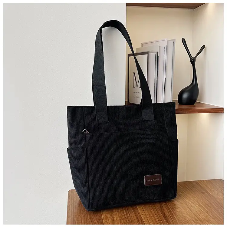 2024 Canvas Shoulder Bag Korean Style Corduroy Tote — feature 12