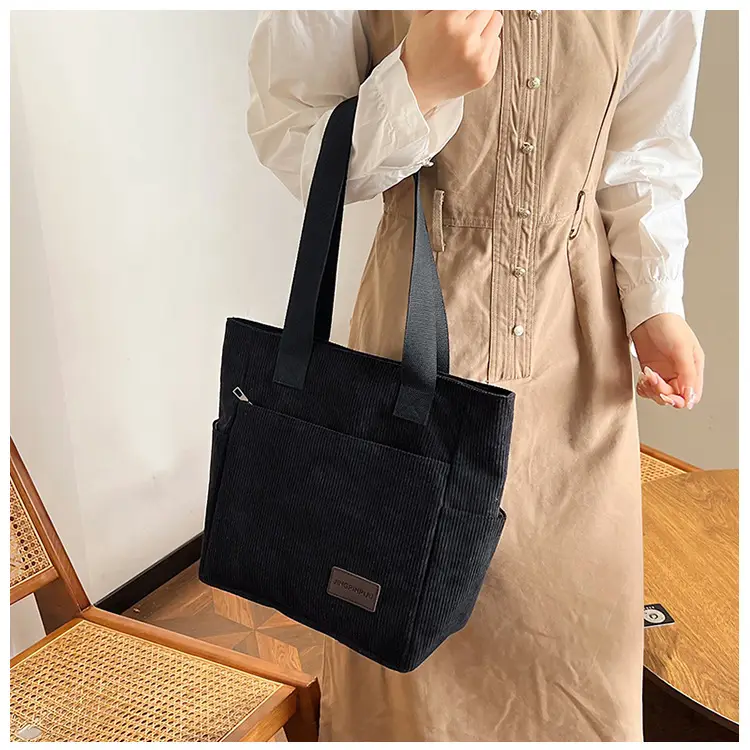2024 Canvas Shoulder Bag Korean Style Corduroy Tote — feature 20