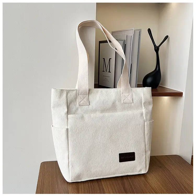 2024 Canvas Shoulder Bag Korean Style Corduroy Tote — feature 9
