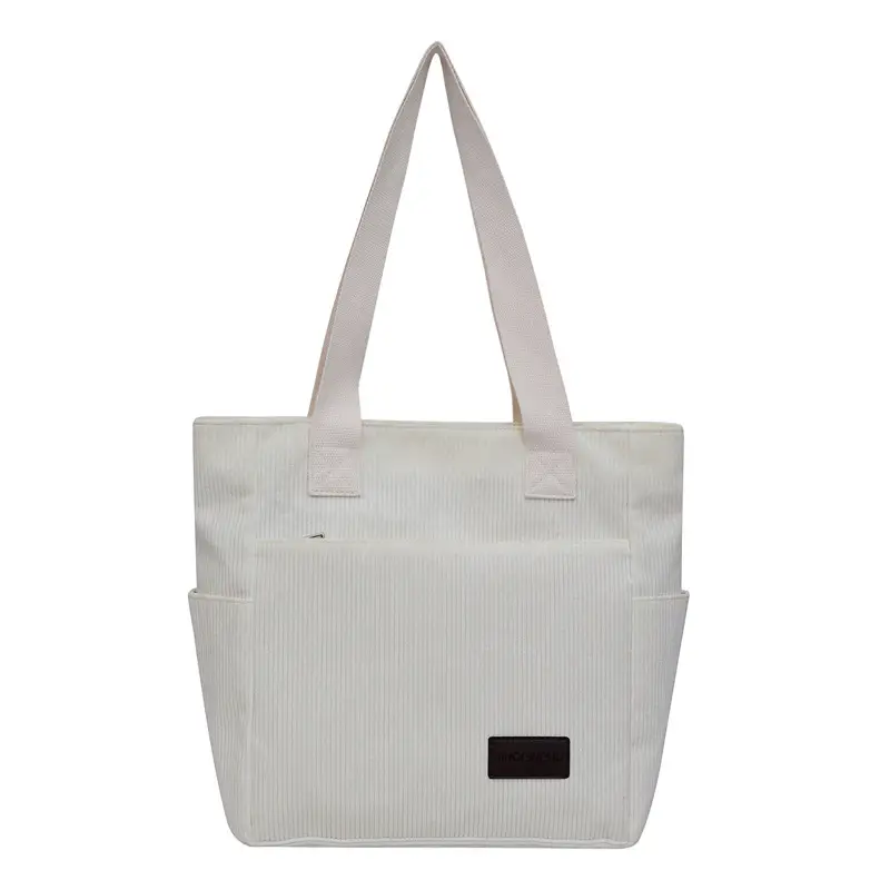 2024 Canvas Shoulder Bag Korean Style Corduroy Tote - Image 2