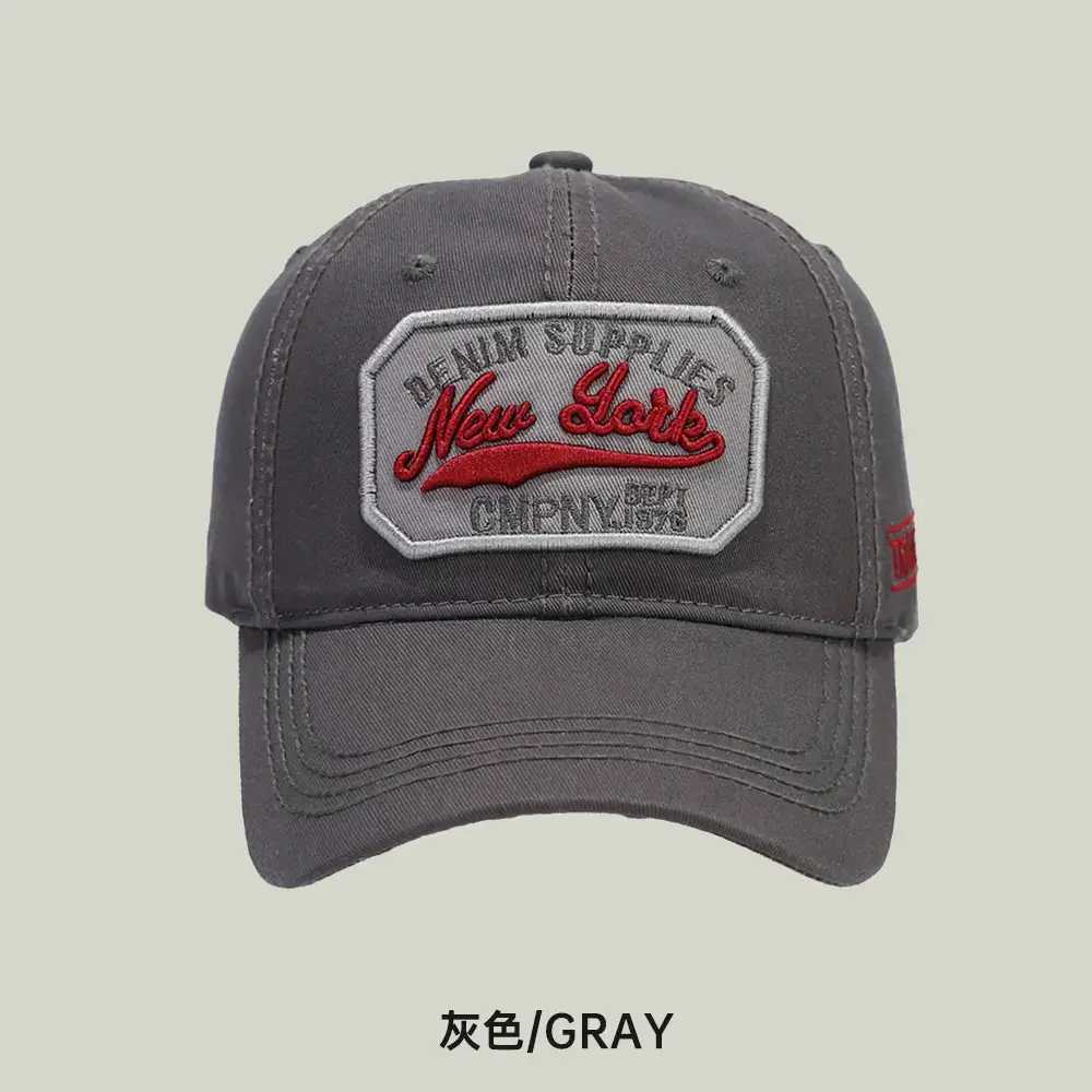 Women's Gray Retro Washed Baseball Cap 54-60cm - Image 2