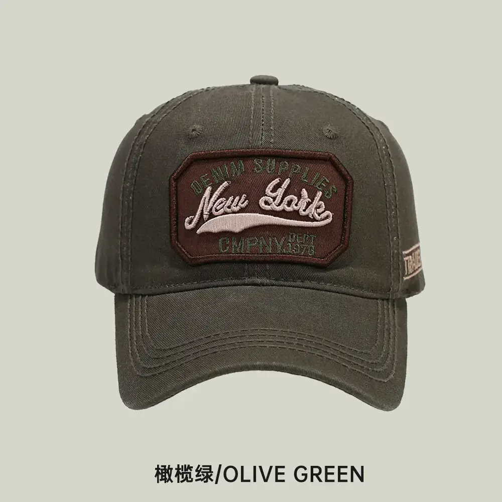 Women's Gray Retro Washed Baseball Cap 54-60cm - Image 5